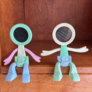 2 Baby Picture Frames, Small Circle, Yellow/Blue/Green/Pink, Rubber